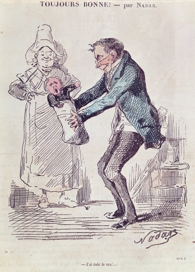 Toujours Bonne!, A Maid Handing a Man His Illegitimate Child by Nadar